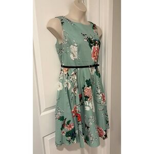 Grace Karin Sleeveless Floral Fit & Flare Dress~Sz XL~Cotton Knee Length Cottage